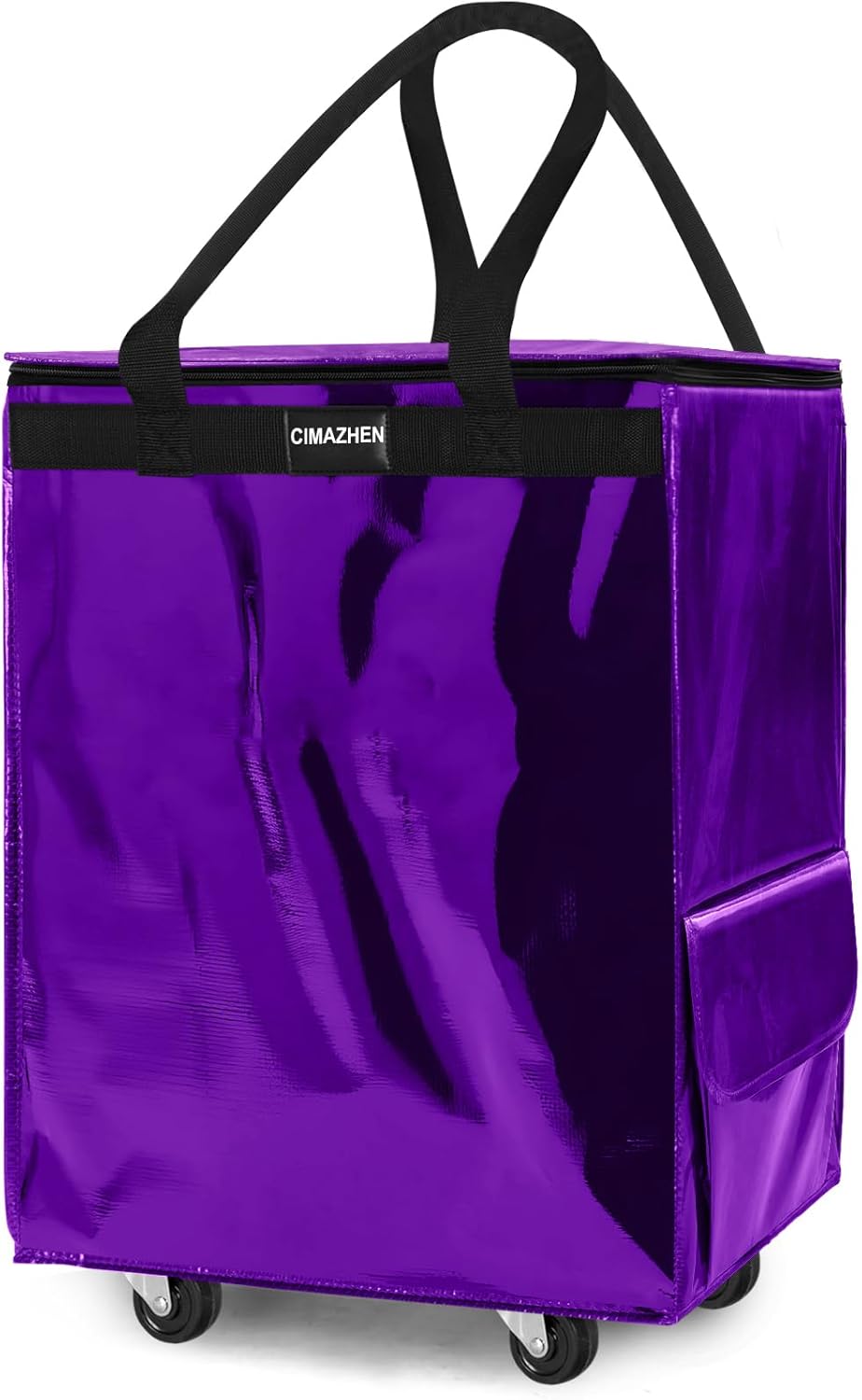 Bolsa reutilizable con ruedas 3 asas cremallera plegable