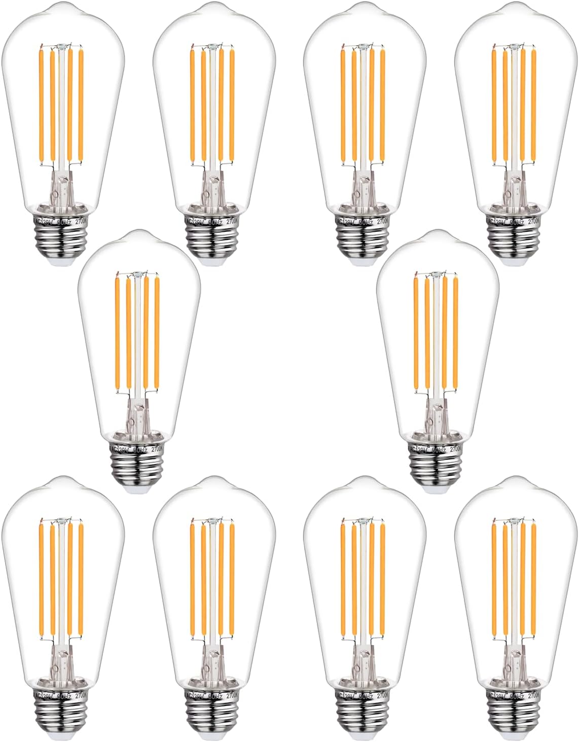 Pack 10 Bombillas LED Edison Regulables 2700K