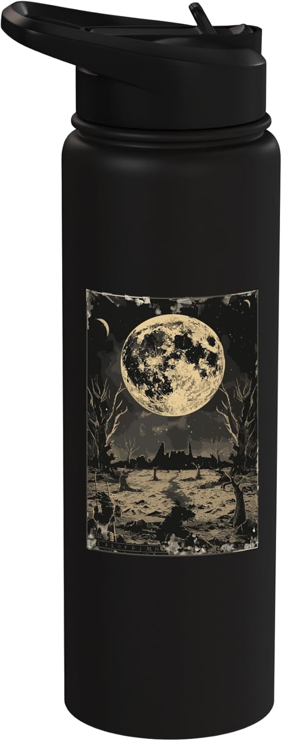 Botella de agua acero inoxidable aislada The Moon