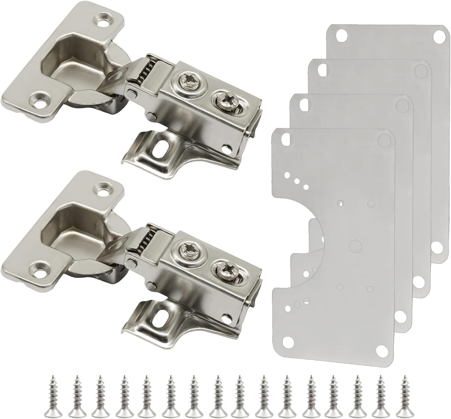 Kit reparación goznes acero inox 2 pzas con placas y tornillos