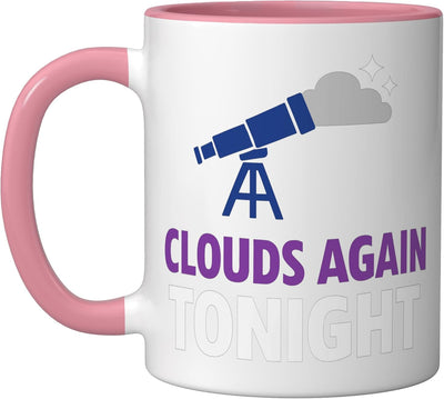 Taza cerámica para observador planetario telescopio astronomía rosa/blanca