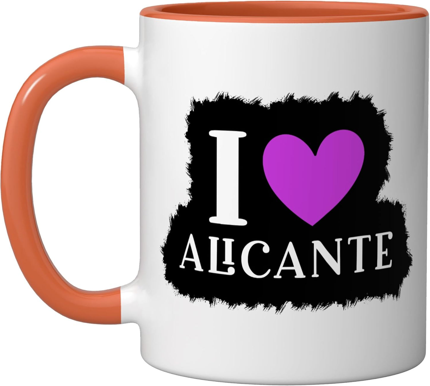 Taza Cerámica Alicante España Naranja/Blanco