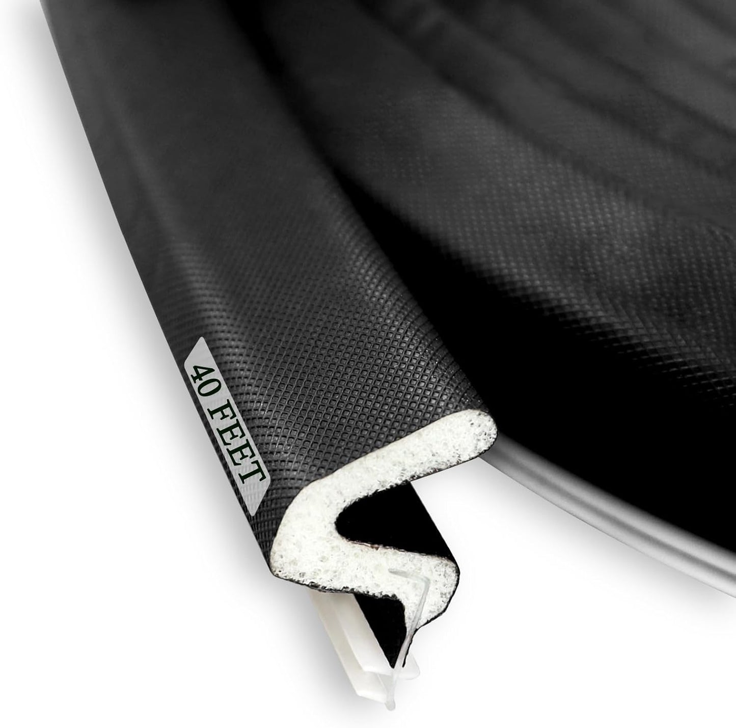 Burlete puerta espuma Q negro 40ft ranura tarjeta