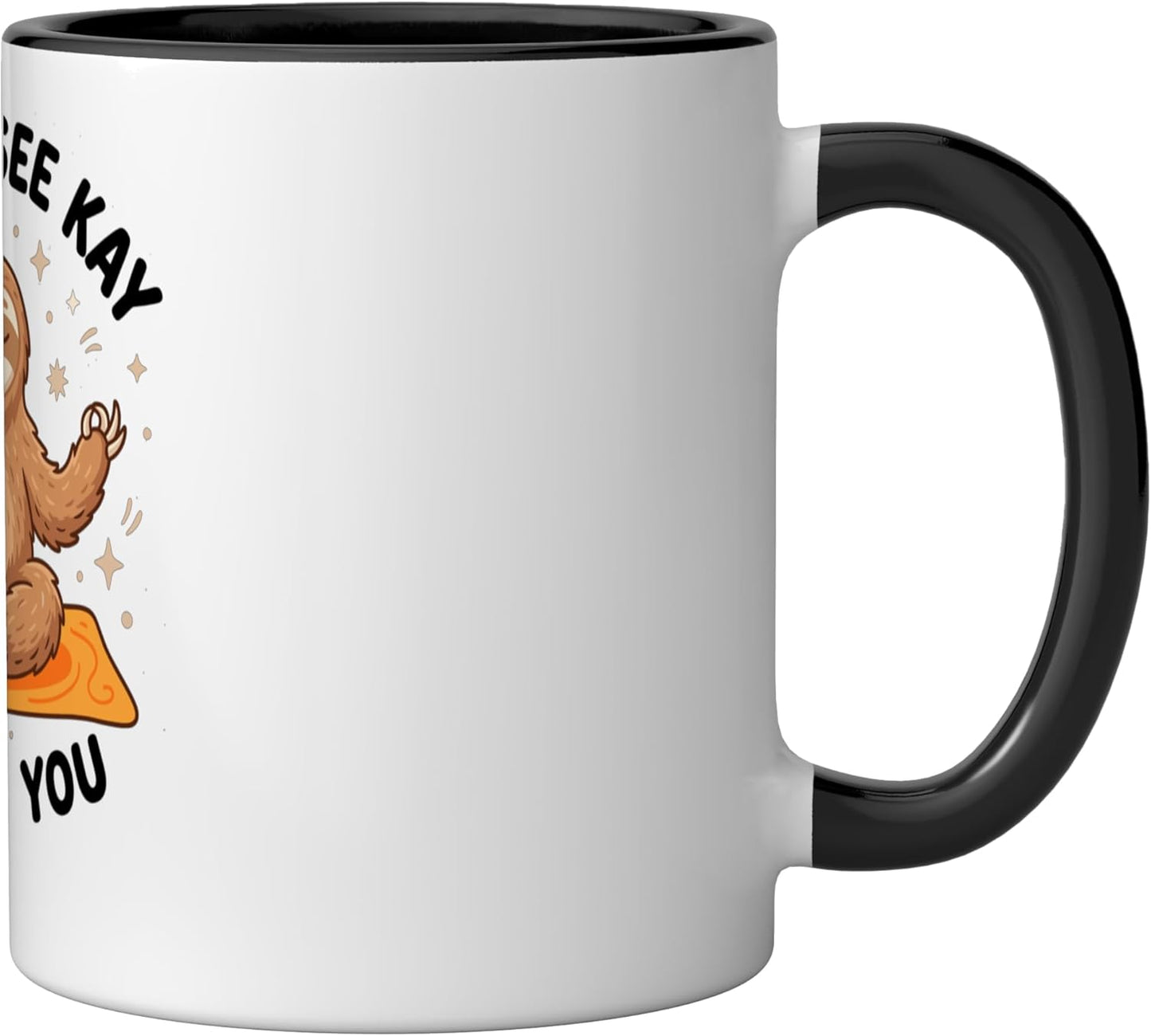 Taza de cerámica Eff You See Kay Why Oh You Yoga Meditación Namaste Zen Negro/Blanco