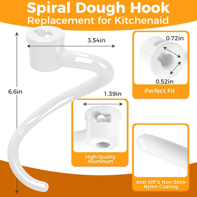 Gancho de masa en espiral para mezclador Kitchenaid 5 y 6 cuartos