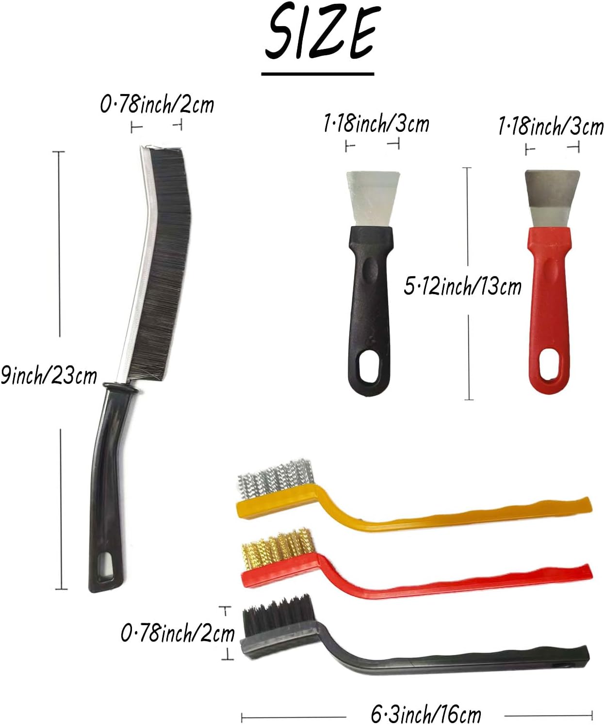 Set 12 Pzas Cepillos Huecos Metal Limpieza Cocina Baño