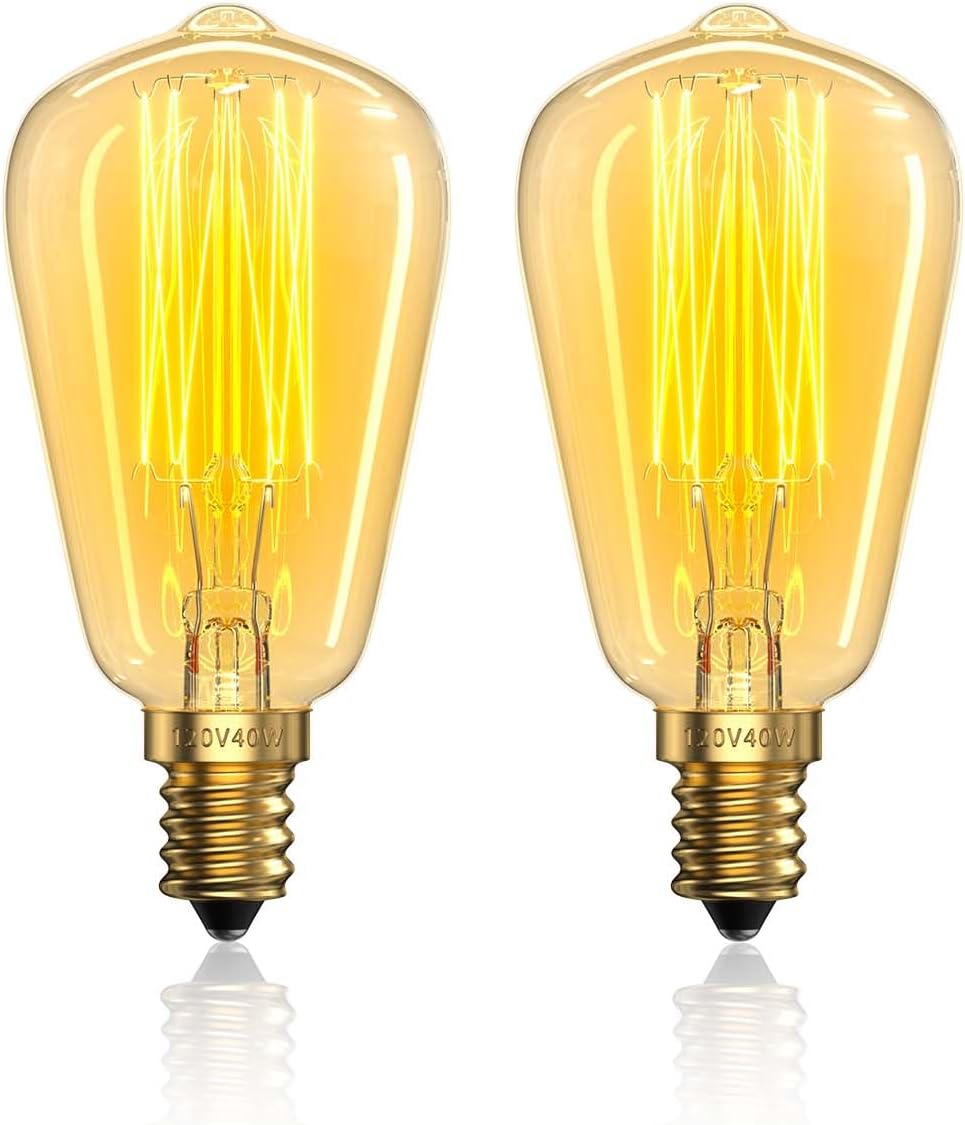 Bombilla E12 Edison ST38 regulable 2200K paquete 2