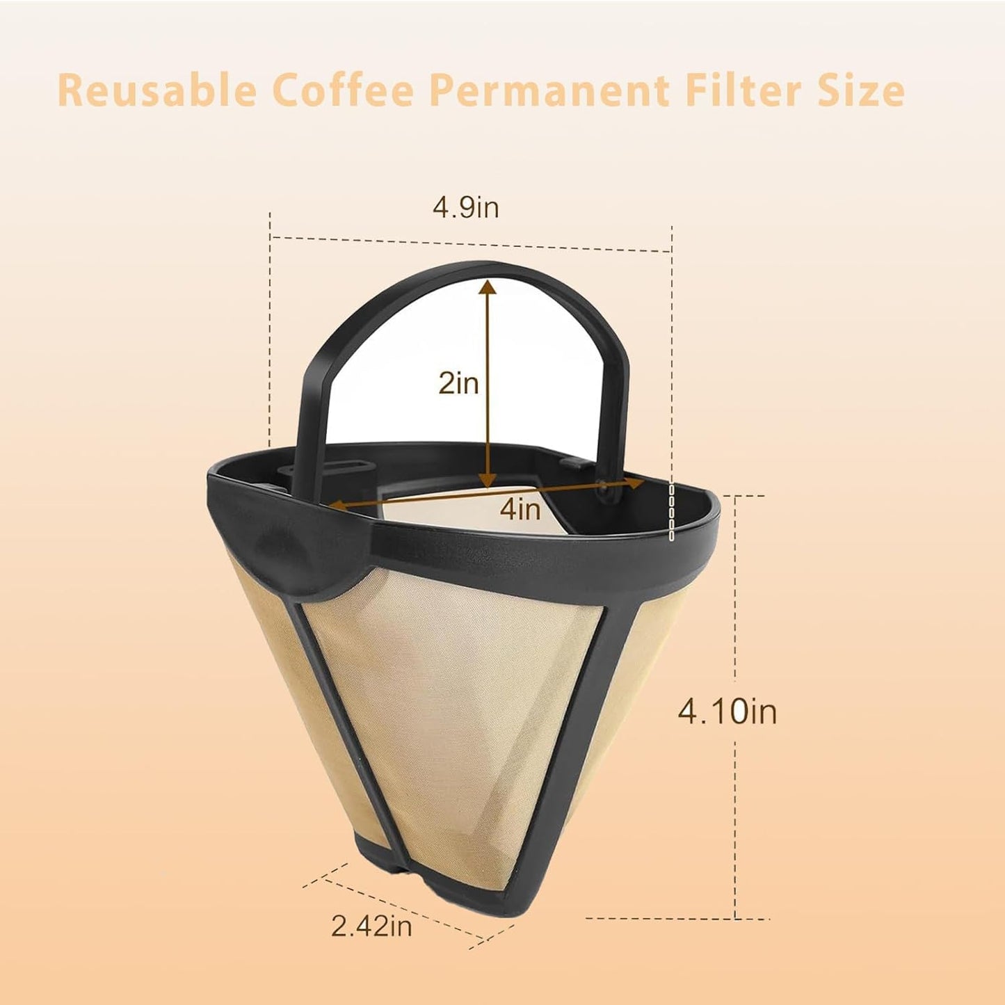 Filtro de café permanente para cerveceros Ninja reutilizable #4 compatible con cafeteras