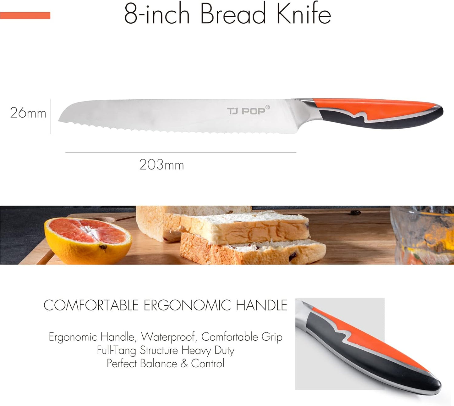 Juego de tablas de cortar de bambú etiquetadas 4 piezas con cuchillo de pan inoxidable