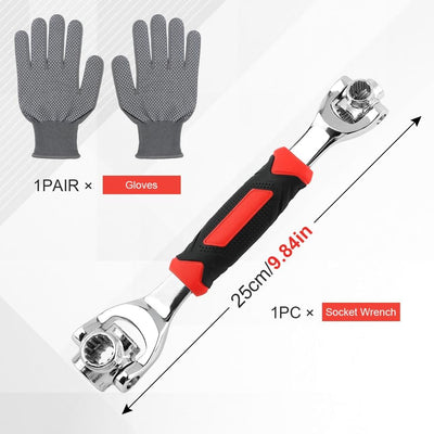Llave universal 52en1 flexible acero carbón con guantes antiderrap