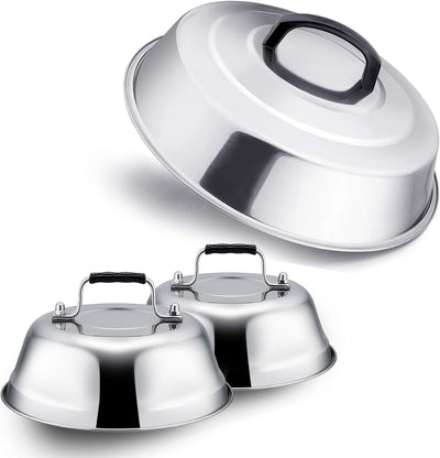 Set 3 cubiertas acero inox 12x9pulg para parrilla