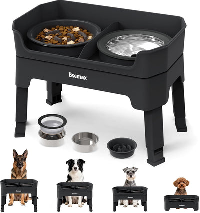 Cuencos elevados ajustables para perros 2 litros acero inox