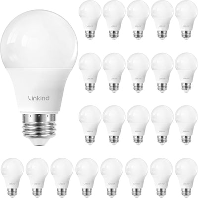 Bombillas LED A19 E26 blanco suave 24 pzas