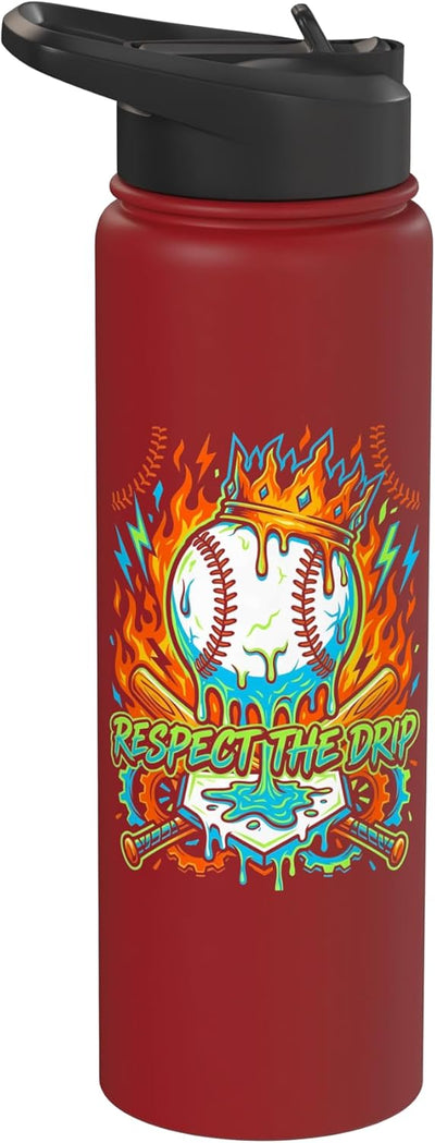 Botella térmica acero inox para niños con diseño de béisbol