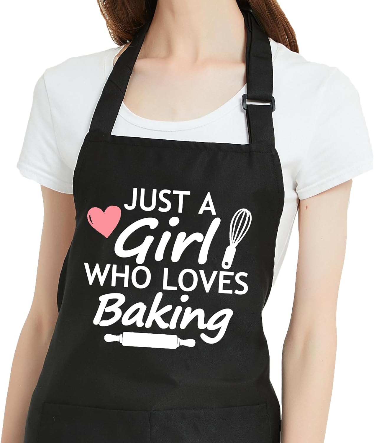 Delantal divertido para mujer con bolsillos ajustable para cocinar