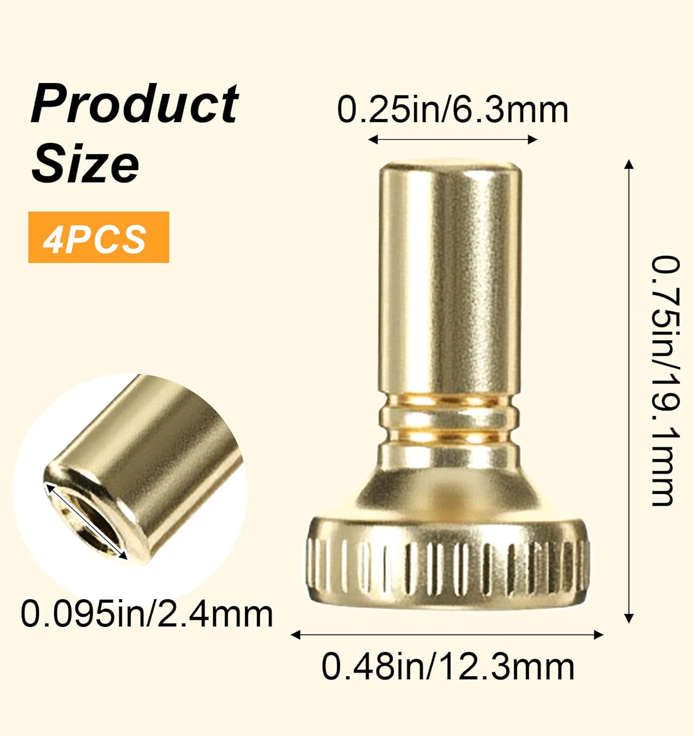 4 Pzas Manilla Interruptor Luz Metal 21x14mm Bronce