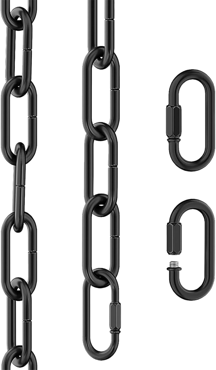 Cadena lámpara industrial negra 6ft metal ajustable 2 eslabones