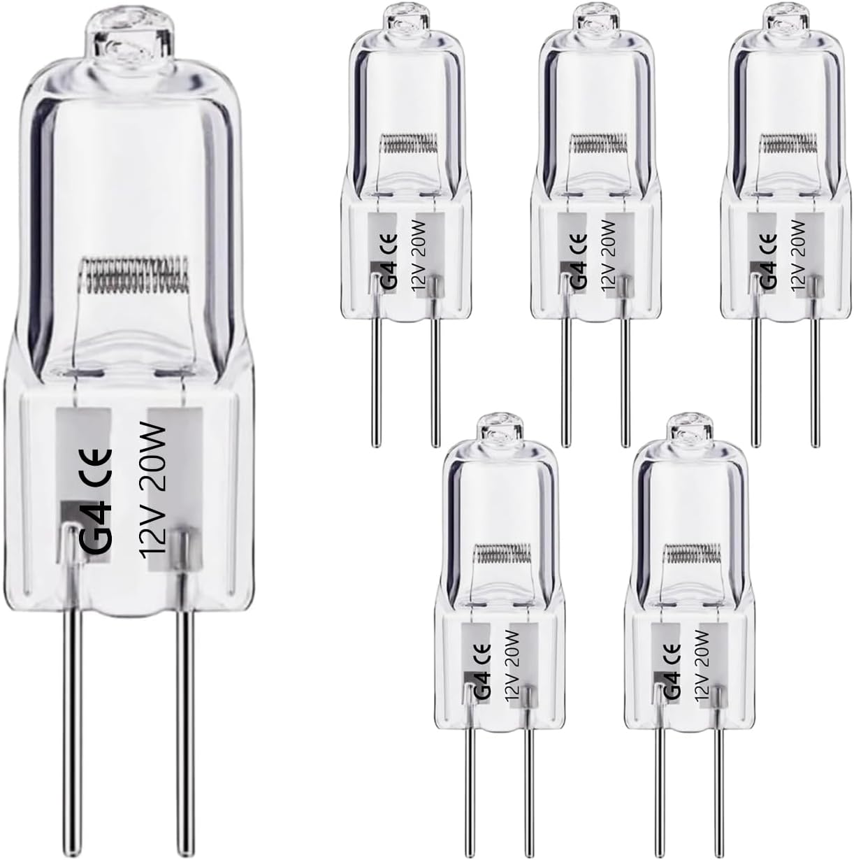 Lámpara G4 Halógeno 12V 20W 5 Uds para Iluminación de Mesa