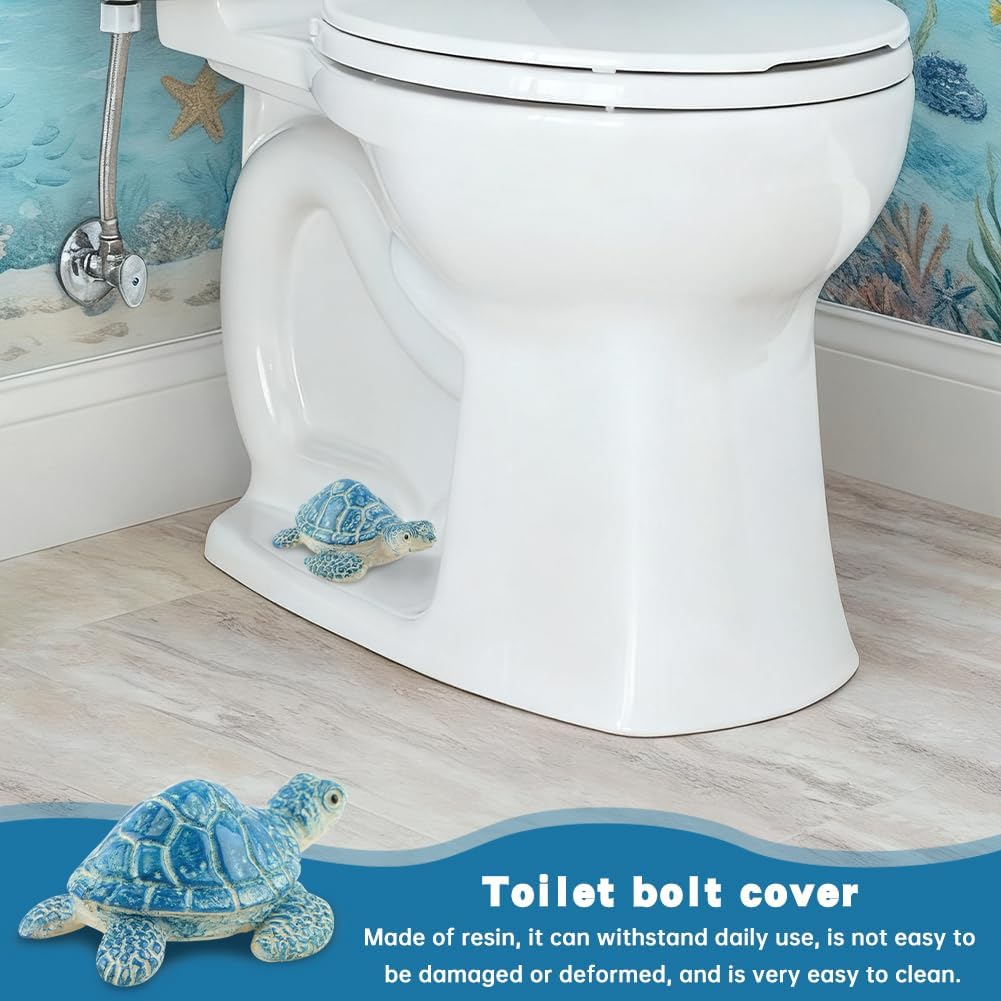 2 Fundas Decorativas Pernos Inodoro Resina Baño Playa