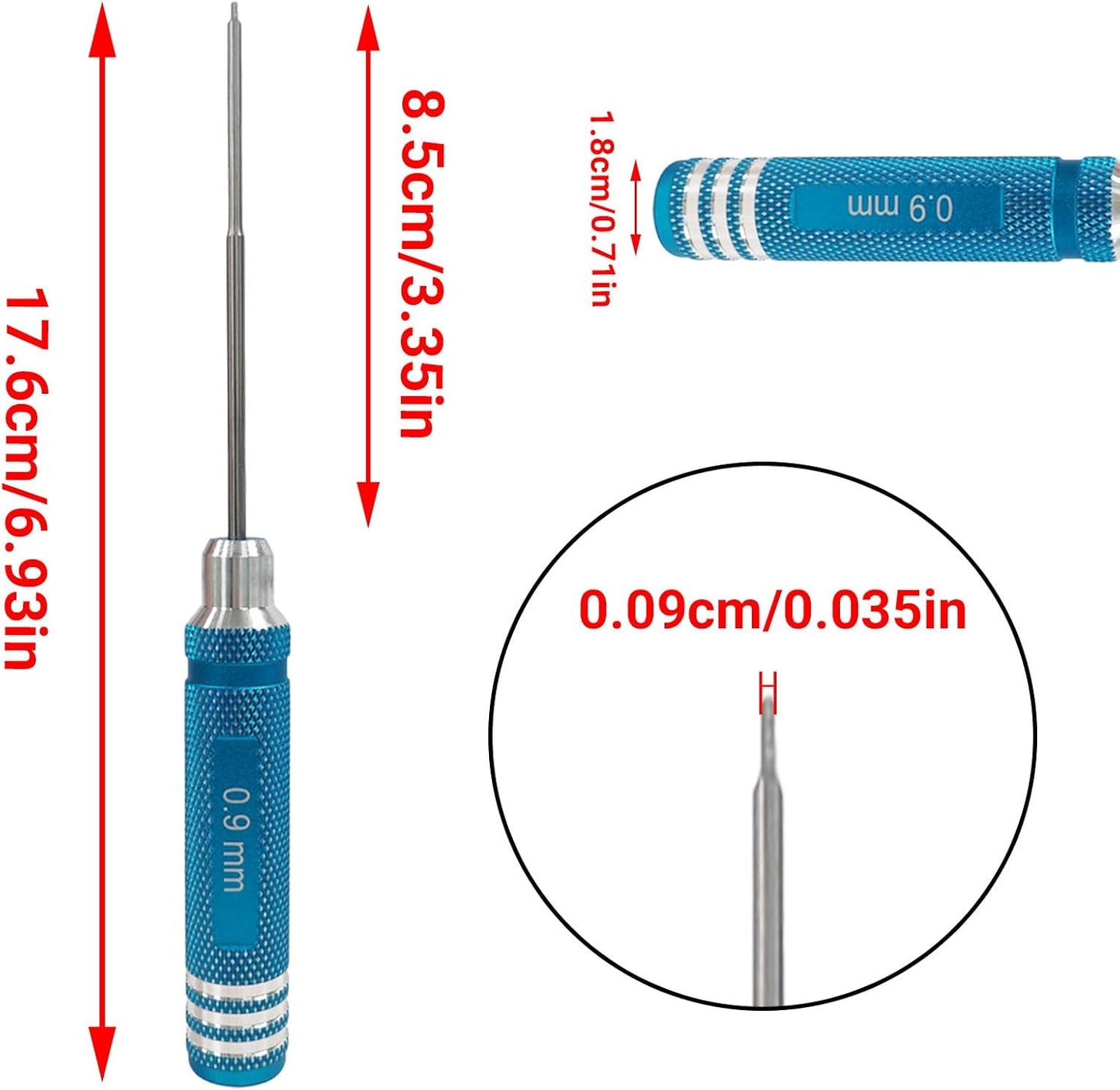 Destornillador Hexagonal 0.035pulg para Helicóptero T-REX Azul