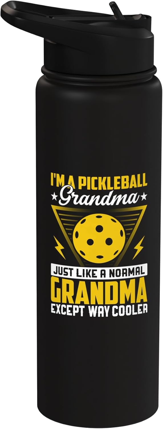 Botella de agua acero inoxidable aislada para abuela de pickleball