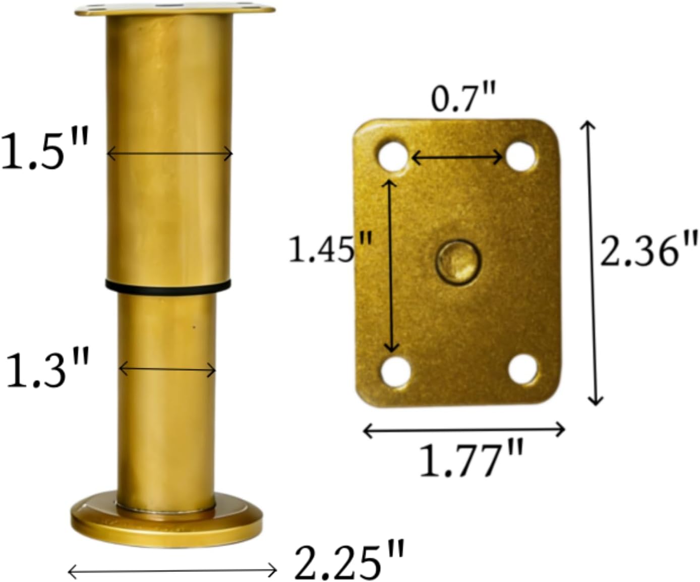 4 Pzas Patas Ajustables Mueble 4.7-7.08pulg Latón