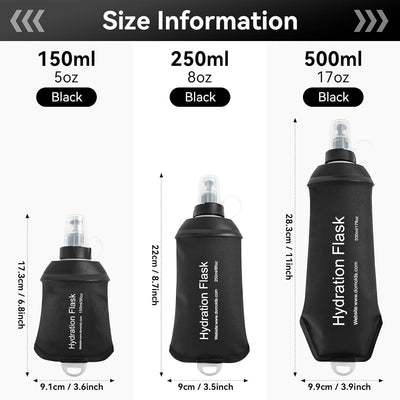 Botella hidratación plegable TPU para correr ciclismo