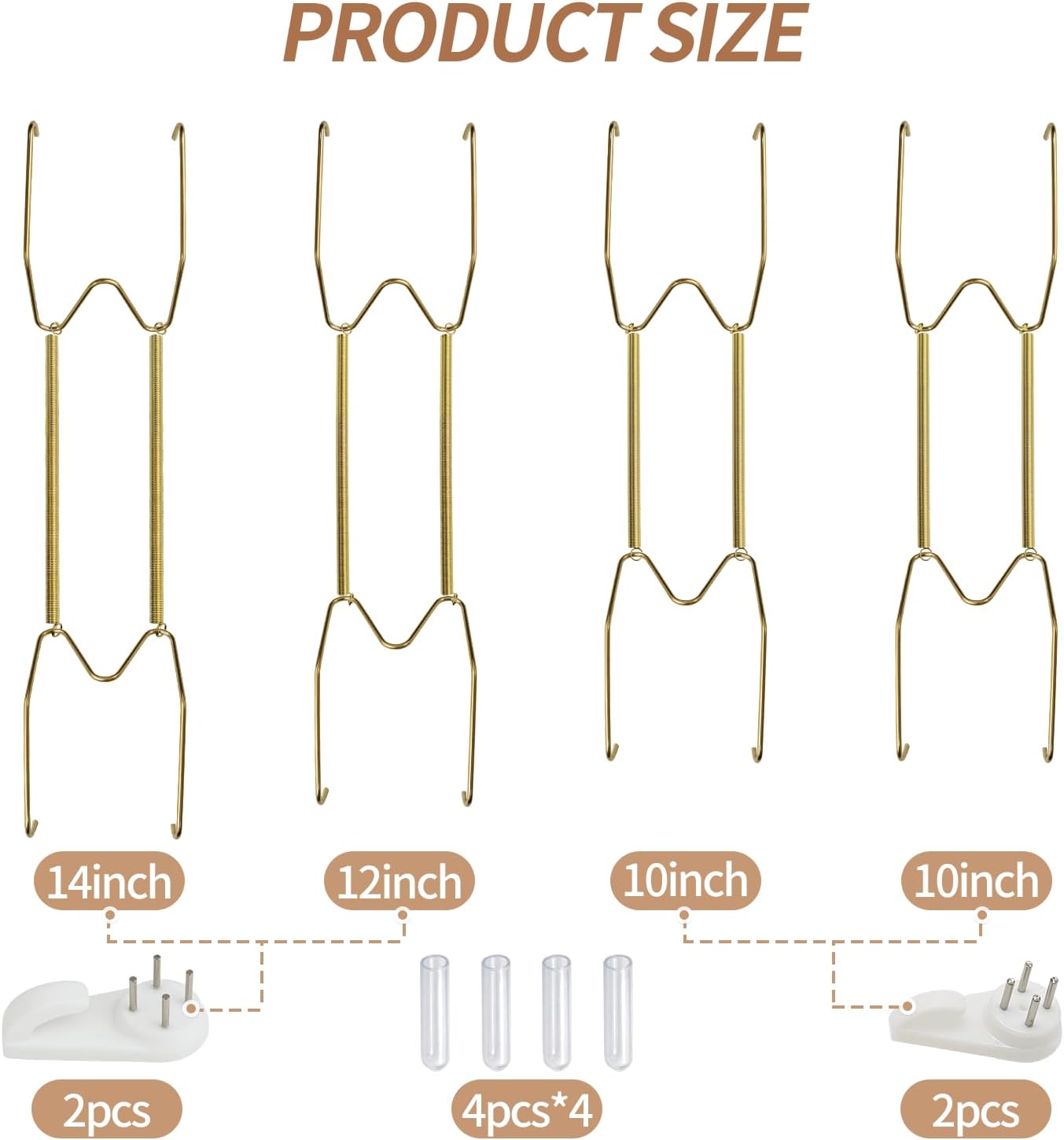 Perchas para placas pared set 4 soportes ajustables acero inox