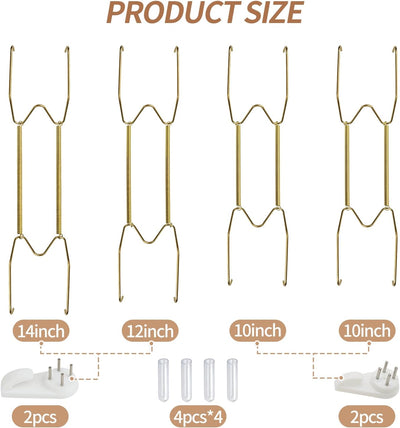 Perchas para placas pared set 4 soportes ajustables acero inox