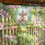 Molinillo viento flores cruzadas metal decoración jardín