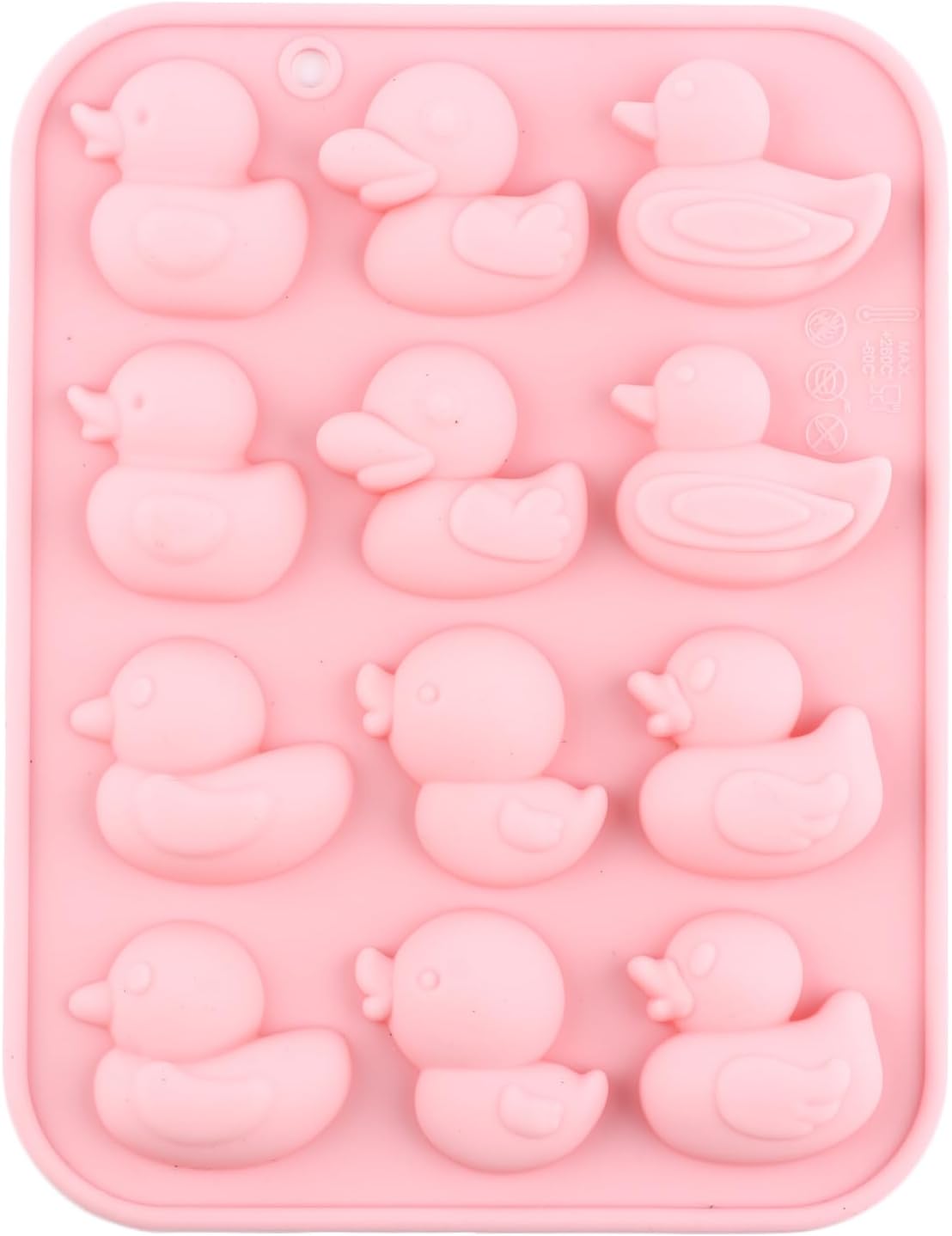 Moldes silicón pato 12 cavidades para decoración torta chocolate