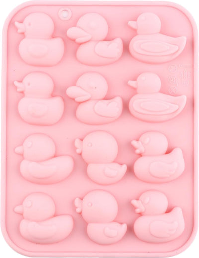 Moldes silicón pato 12 cavidades para decoración torta chocolate