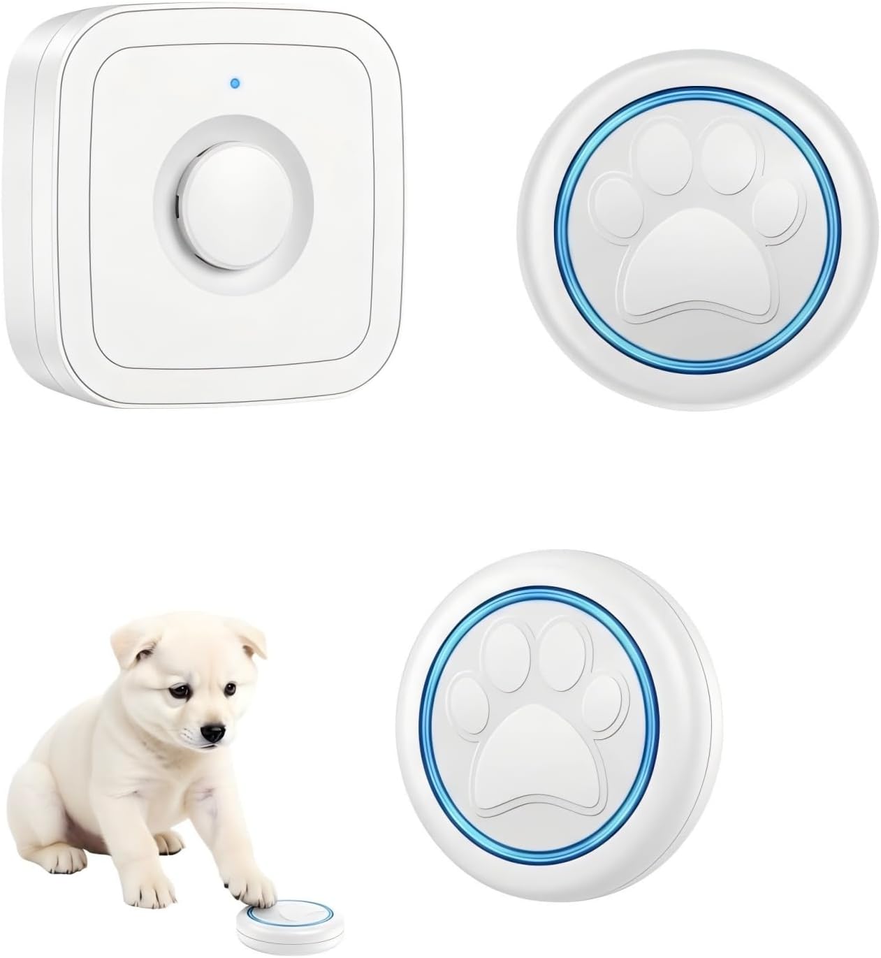 Timbre inalámbrico para perro con 2 botones y 60 melodías