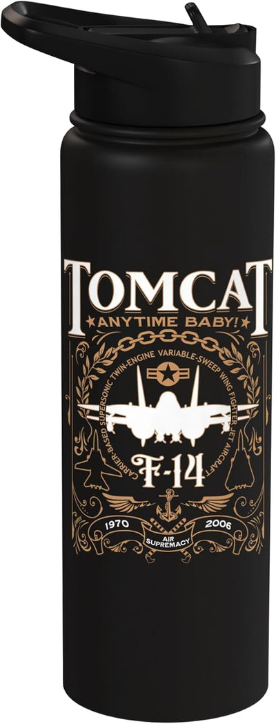 Botella de agua aislada con diseño F-14 Tomcat