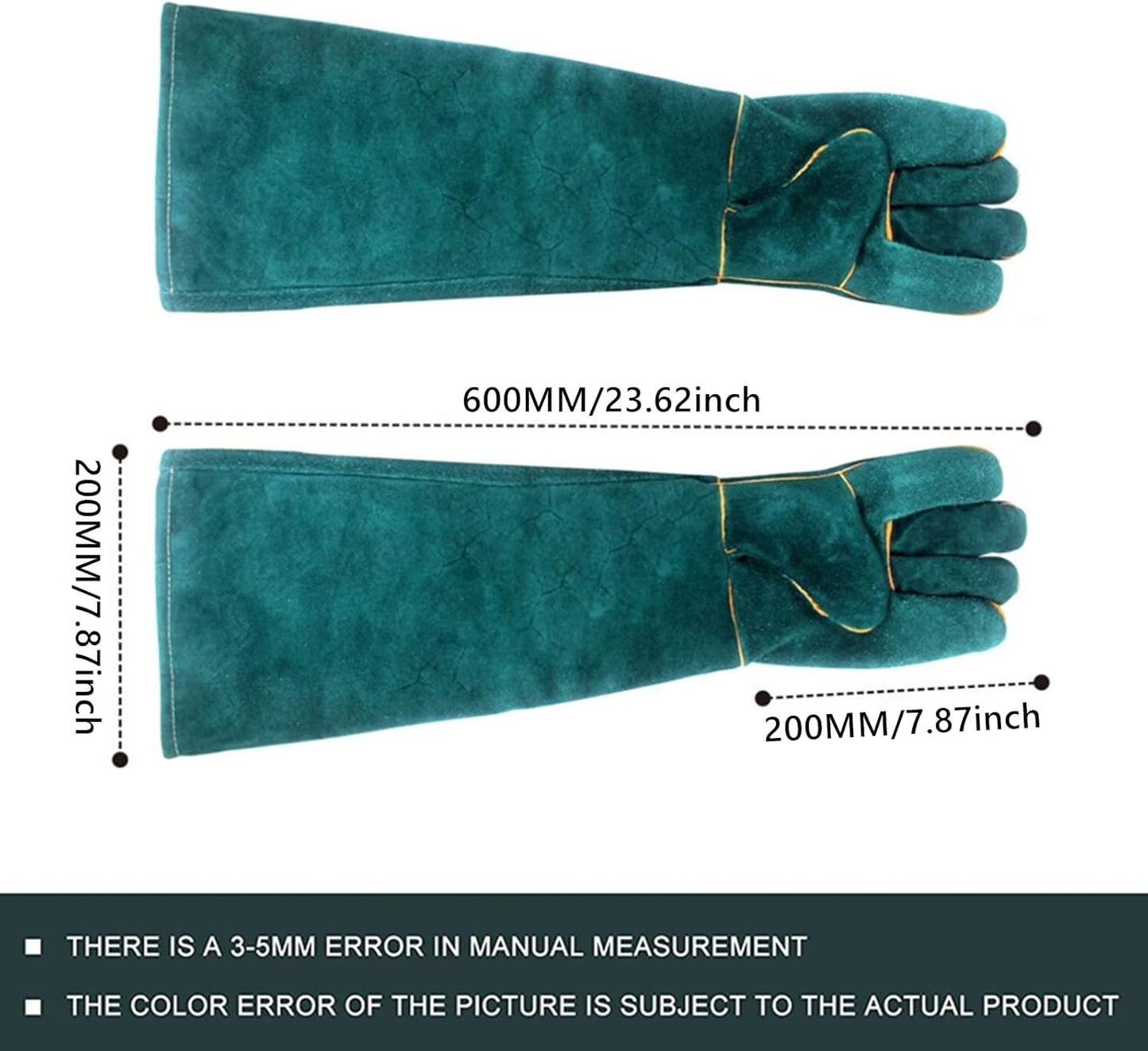 Guantes control animales 23pulg resistentes mordeduras piel vaca