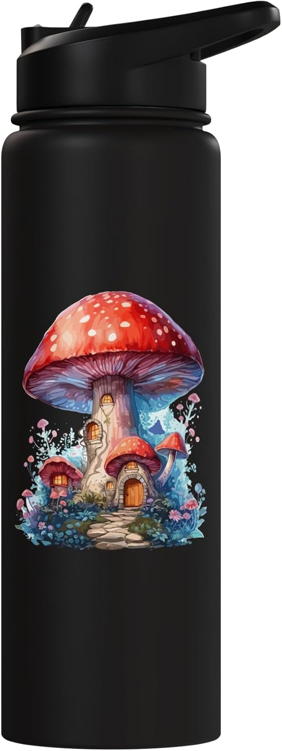 Botella de agua aislada de acero inoxidable Amanita Muscaria