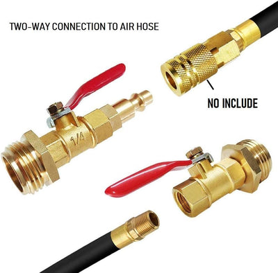 Adaptador soplado agua enchufe 1/4 pulg y rosca 3/4 pulg latón