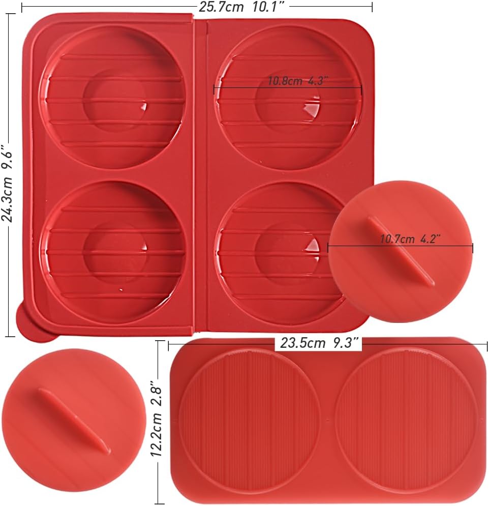 Prensa silicona hamburguesas antiadherente sin BPA set 2