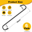 6 Ganchos S 10pulg Negro para Colgar Plantas