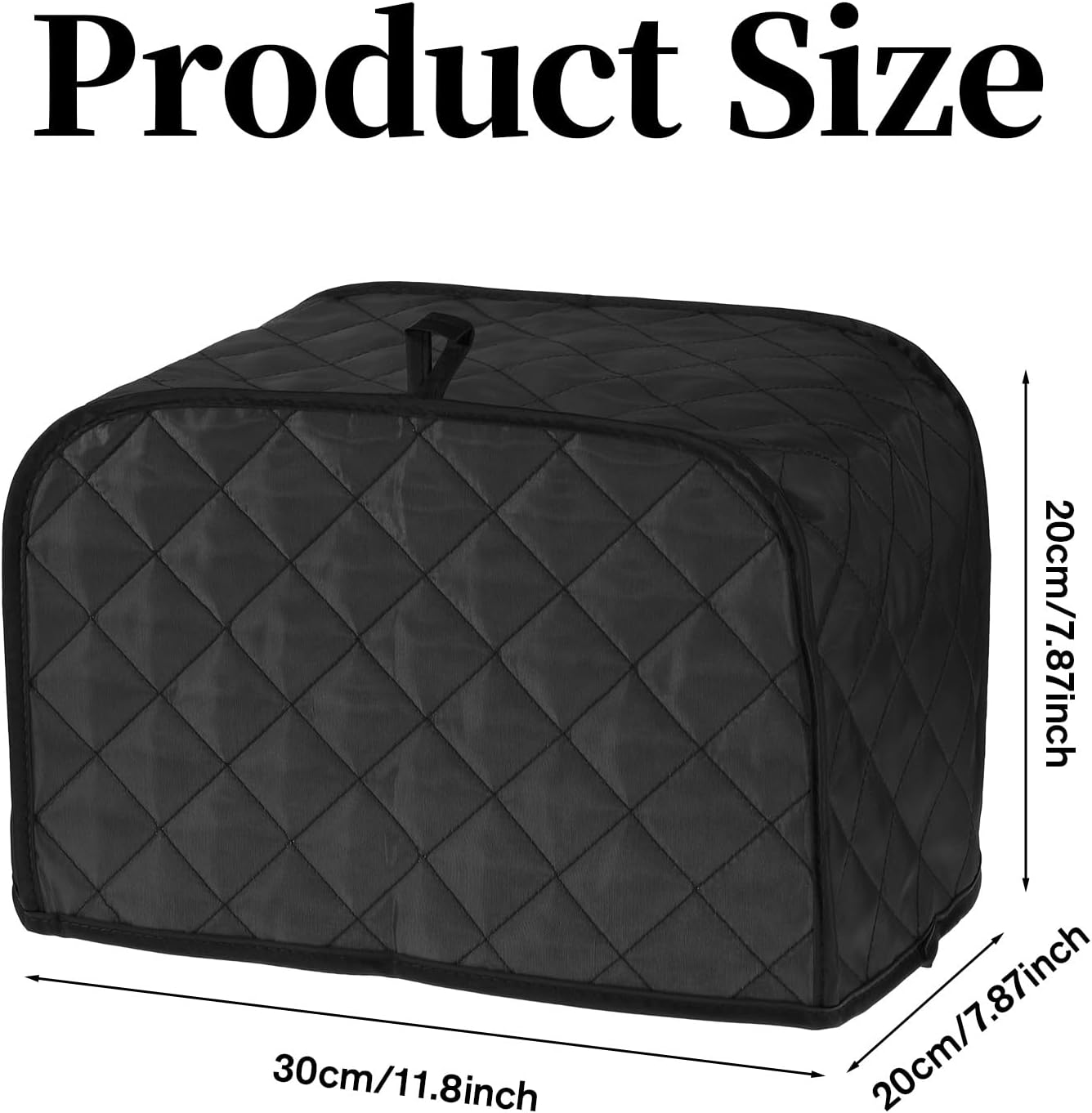 Fundas para tostadora de 2 rebanadas algodón acolchado lino negro