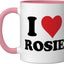 Taza Cerámica Personalizada I Heart Rosie Rosa/Blanco