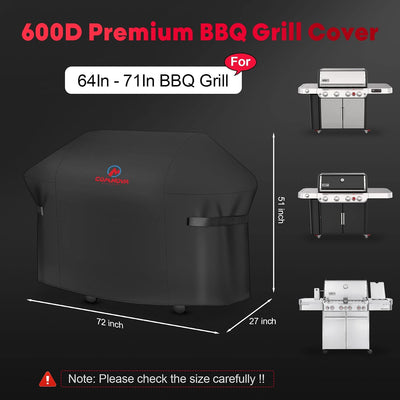 Cubierta BBQ 600D para Parrilla 72pulg Impermeable Weber