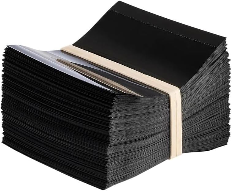Bandas retráctiles precortadas PVC negro sellos botellas 2.6 × 2.2 in paquete 250