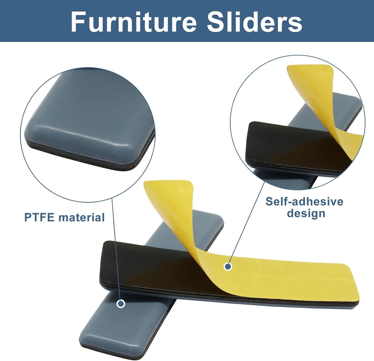 12 Pzas Protectores de Suelo para Muebles 100x25mm