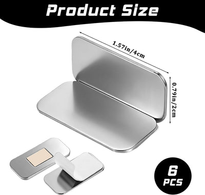 Set 6 ganchos magnéticos para armarios sin tornillos acero inox