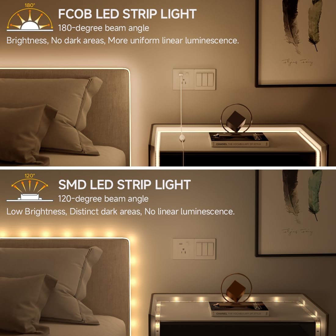 Tira LED COB USB 9.8pies 960LED blanco natural 4000K