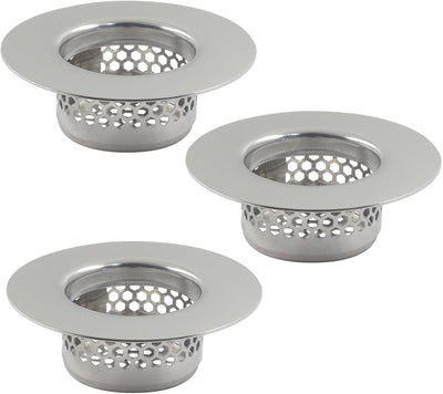 Set 3 coladores baño acero inox drenaje 1.25-1.3pulg