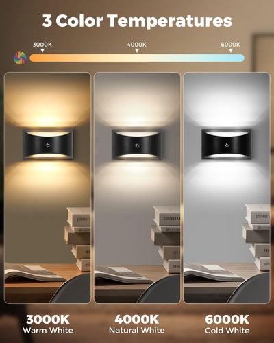 Aplique pared inalámbrico recargable con control remoto 3 colores