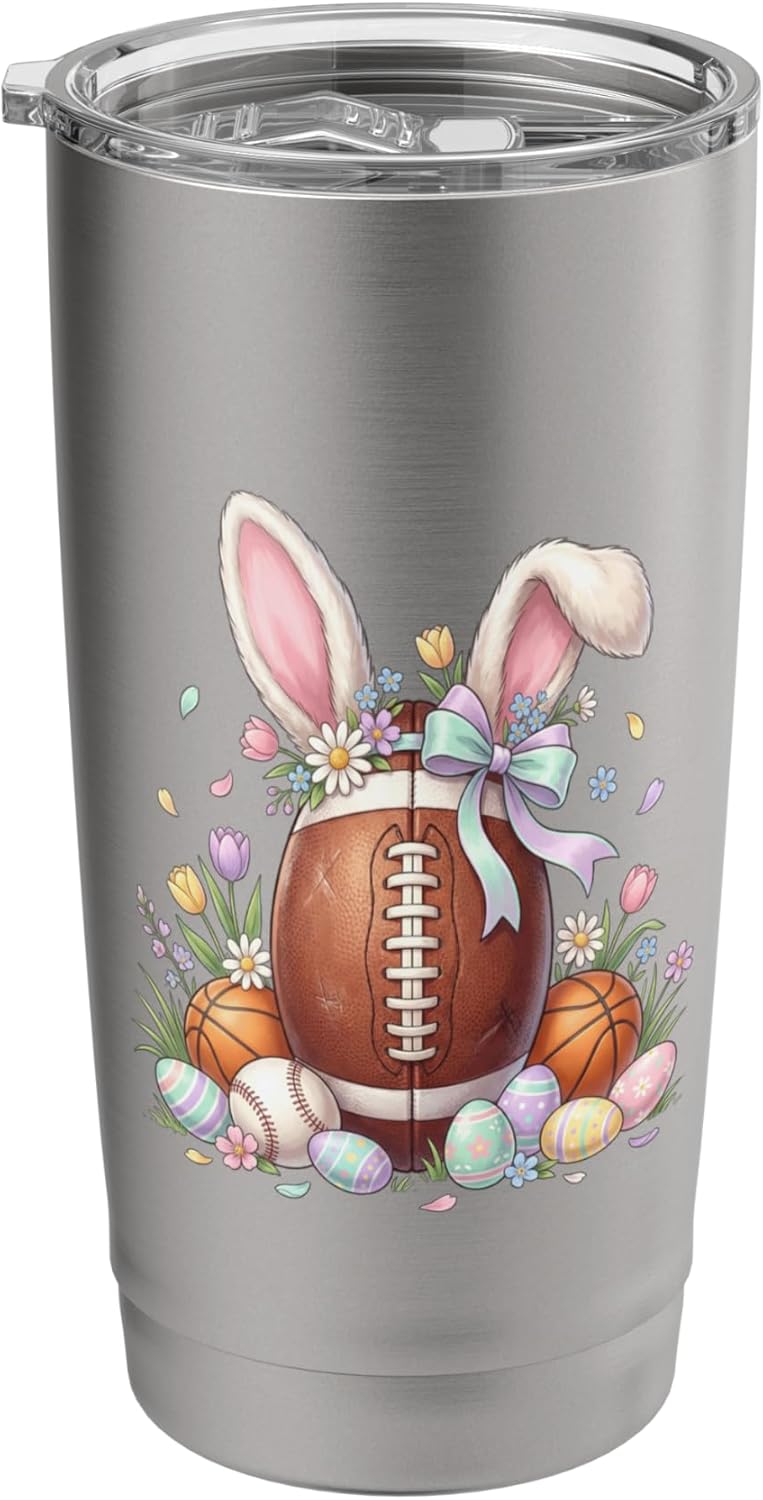Vaso deportivo conejito para Pascua fútbol béisbol baloncesto