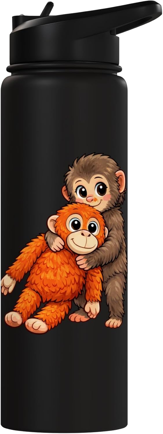 Botella de agua aislada de acero inoxidable Baby Monkey Punch